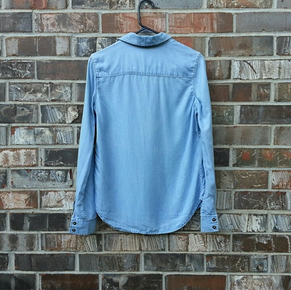 PAIGE | Billie Lace Up Chambray popover sz XS - Picture 5 of 8